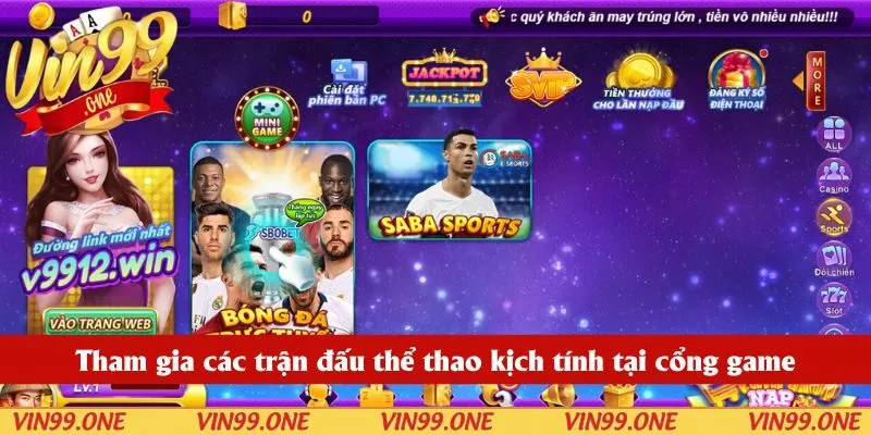 Tham gia các trận đấu thể thao kịch tính tại cổng game Vin99